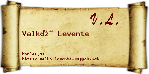 Valkó Levente névjegykártya